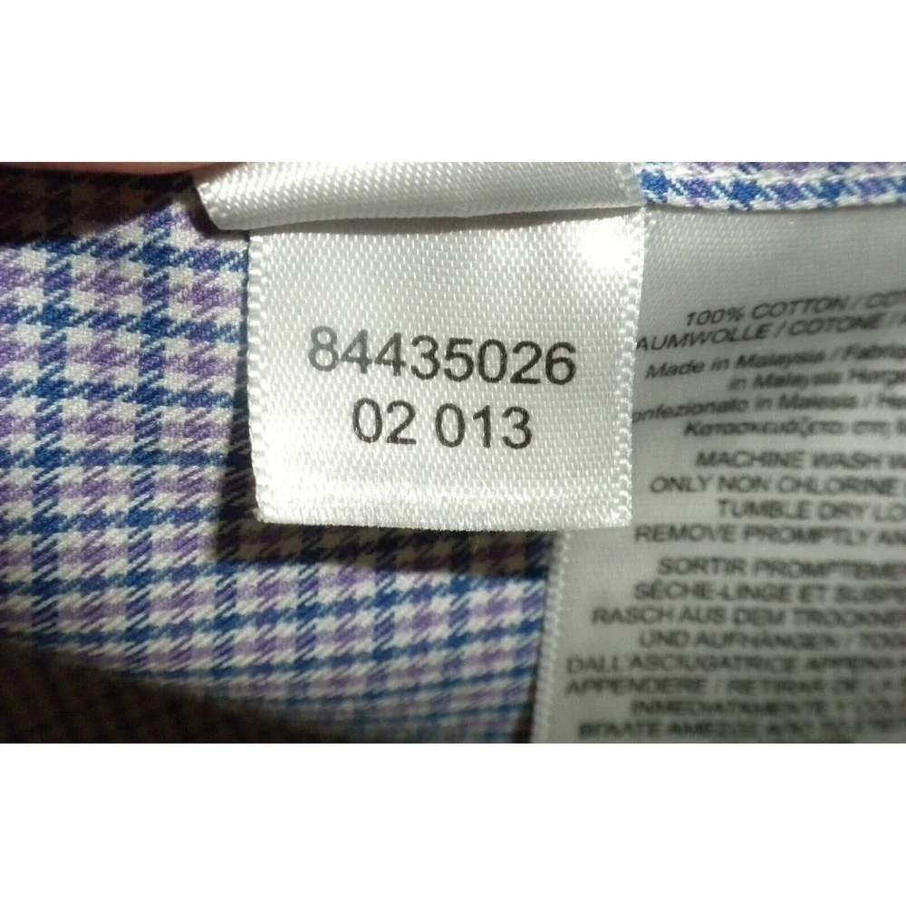 Brooks Brothers Dress Shirt Mens 16-33 XL Purple‎ Button Front Non Iron Supima